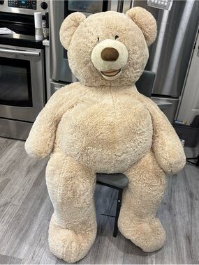Hugfun Int'l 53" Beige Jumbo Teddy Bear Soft Plush Life-Size giant stuffed doll